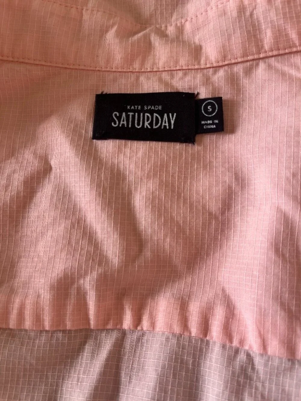 Kate Spade Saturday | Pastel Pink / Peach Grid Button-Down Shirt